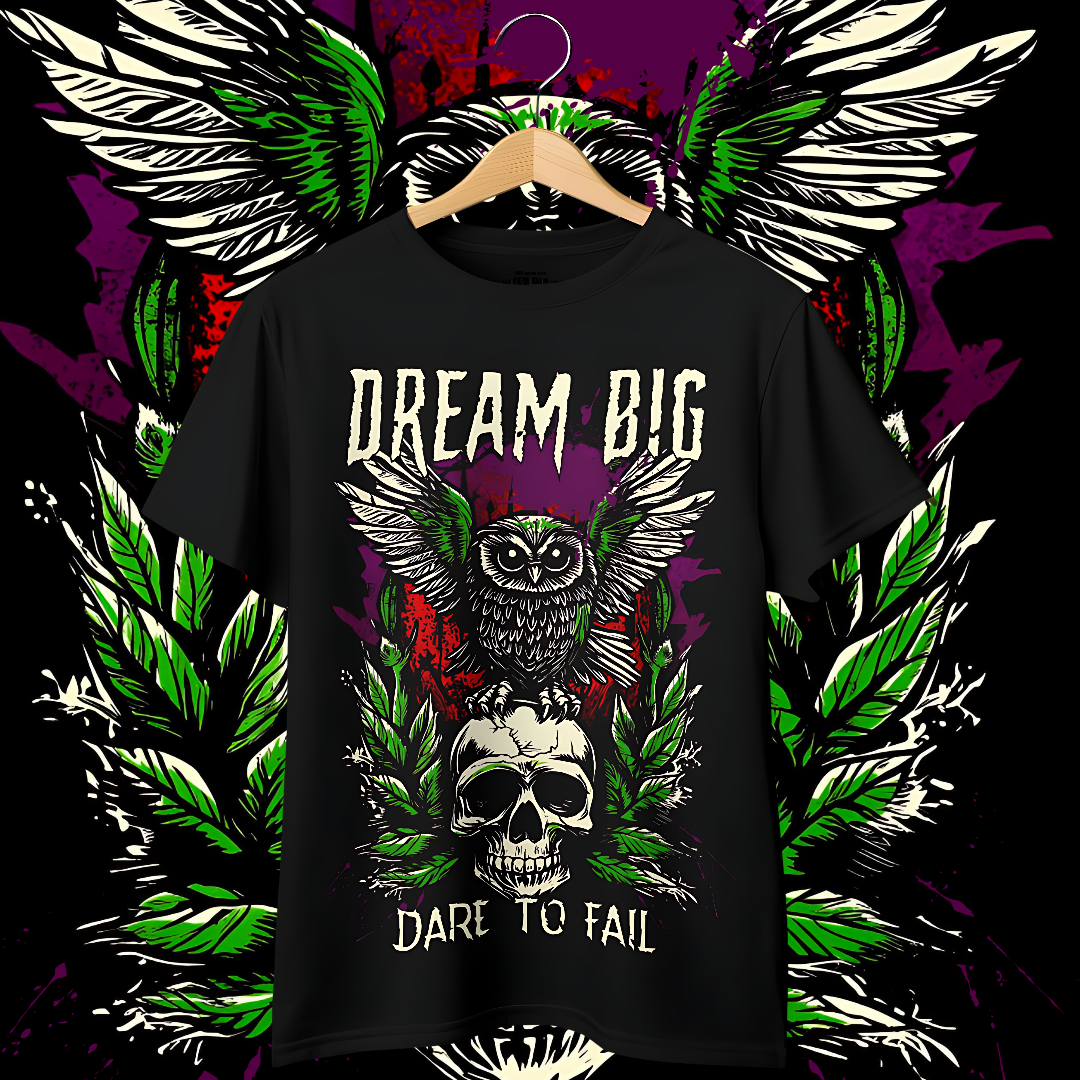 "Dream Big" Oversized Fit Front Print Tee