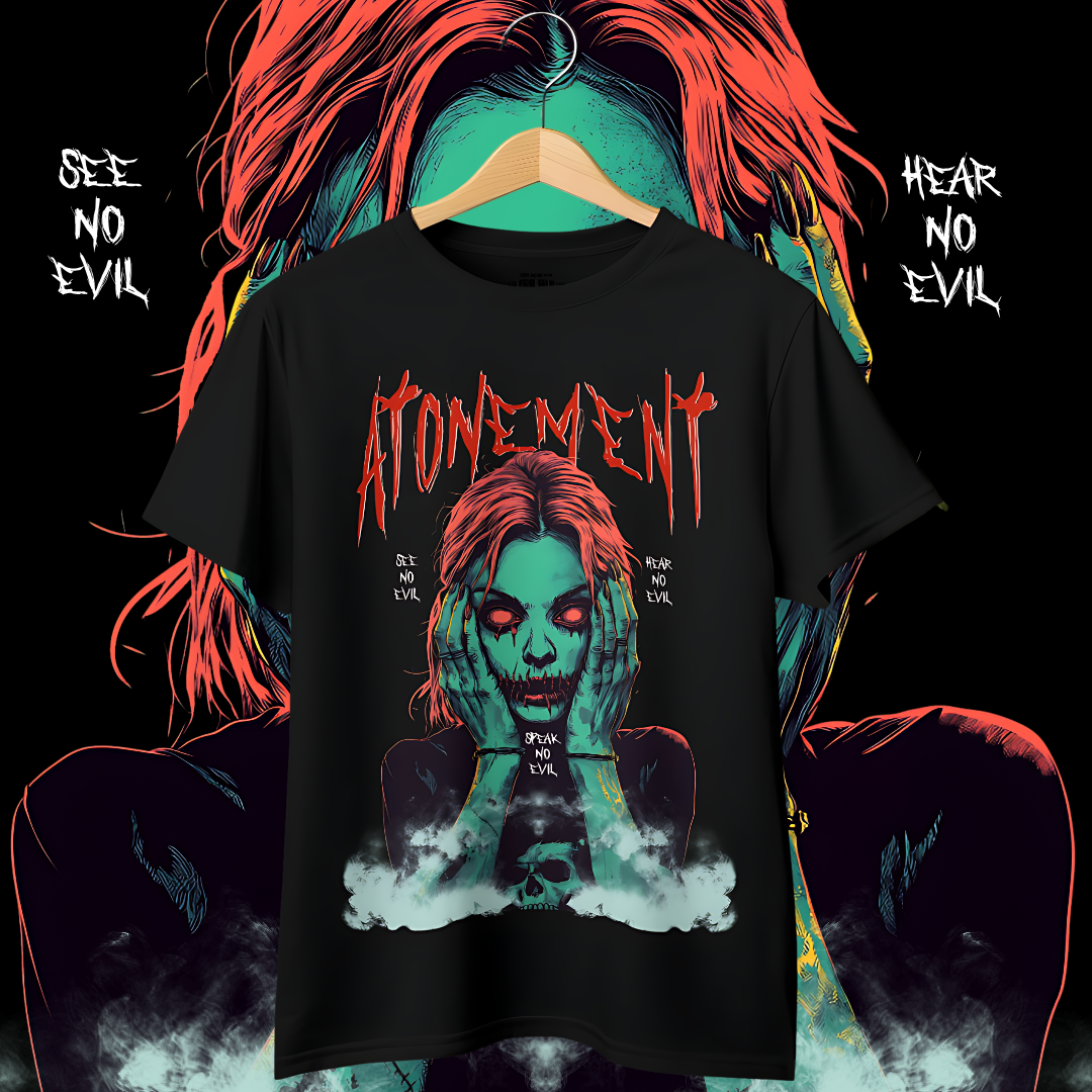 "Atonement" Oversized Fit Front Print Tee