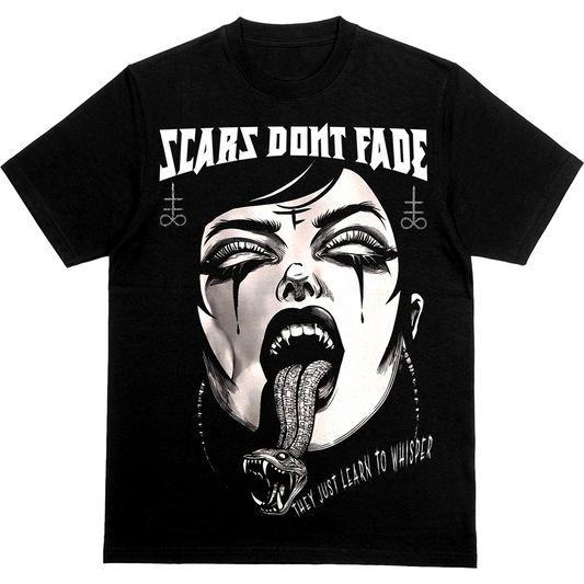 "Scars Don't Fade" Oversized Fit Tee, Choice Of Either Front or Back Print