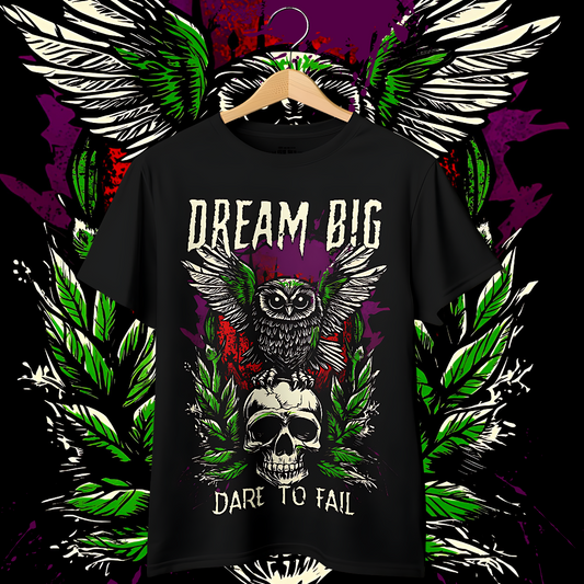 "Dream Big" Oversized Fit Front Print Tee