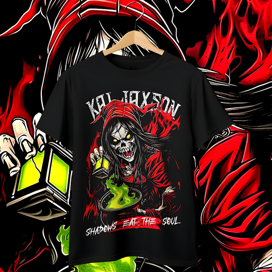 "Shadows Eat The Soul" Oversized Fit Front Print Tee