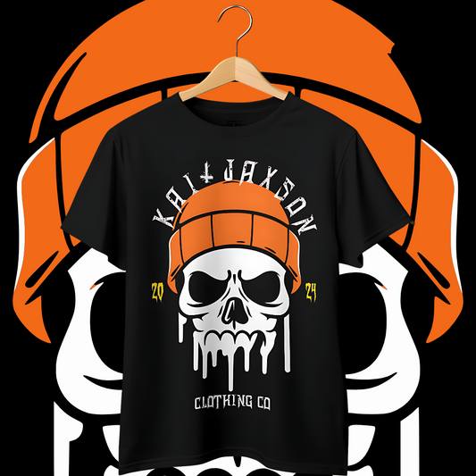 "Beanie Skull" Front Print Tee