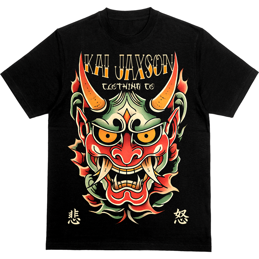 "Hannya" Oversized Fit Tee, Choice Of Either Front or Back Print