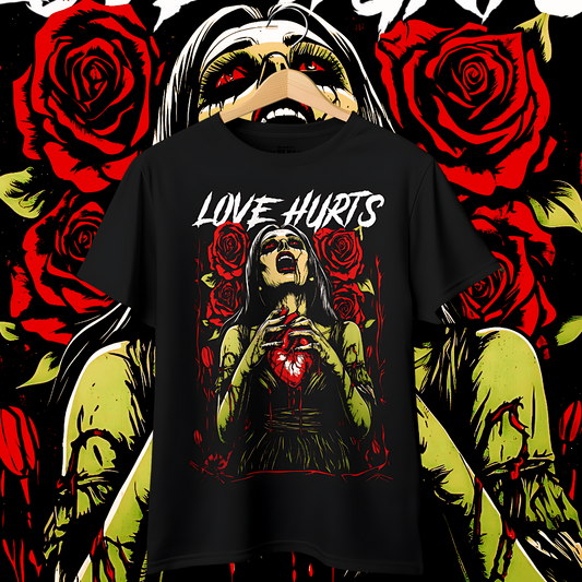 "Love Hurts" Oversized Fit Front Print Tee