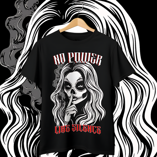 "Silence" Oversized Fit Front Print Tee