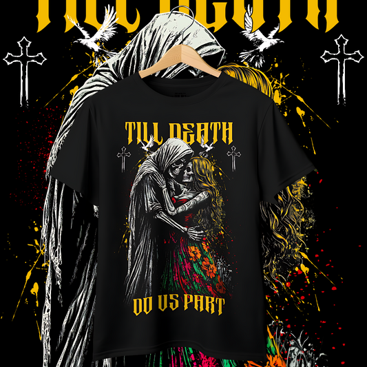 "Till Death" Oversized Fit Front Print Tee